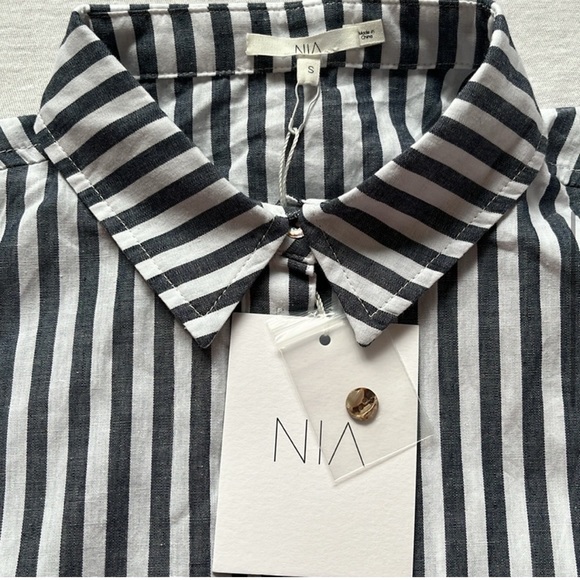 New NIA oasis cropped pants set, Angela cropped top, blue strip, coordinated set - Picture 6 of 10